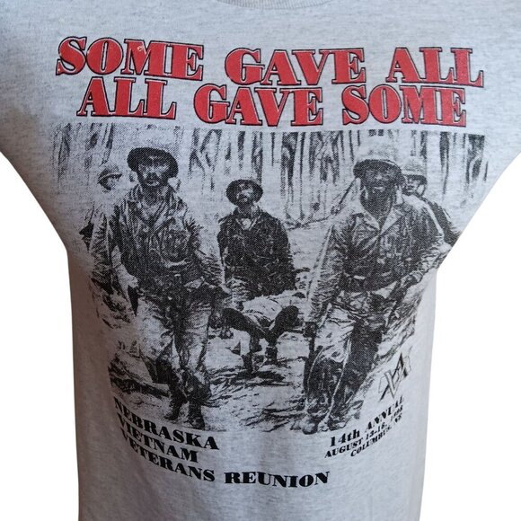 Vintage 1990's Mens Tee Small NEBRASKA VIETNAM VETERANS REUINION T-shirt POW MIA - Picture 2 of 6